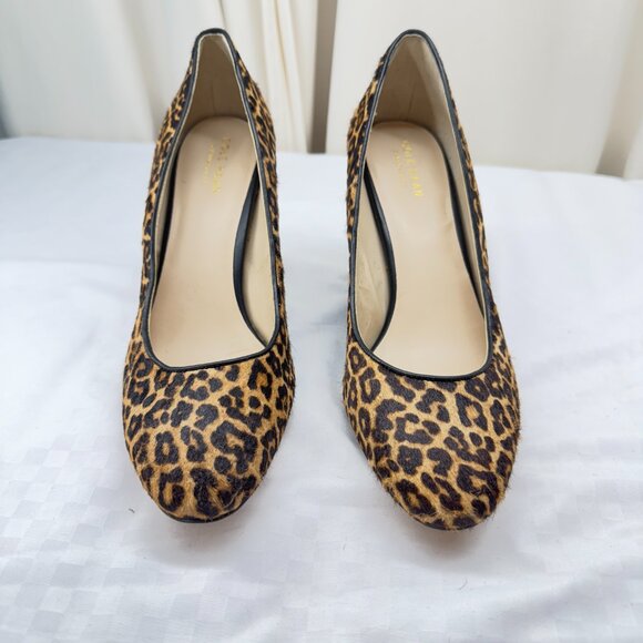 New Cole Haan Calf Hair Leopard Print Marit Wedges - Picture 4 of 10